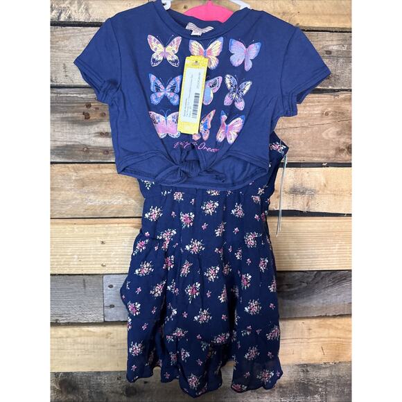 Social Academy Tie Front Tee And Sleeveless Dress, Navy, 3T - Picture 5 of 5
